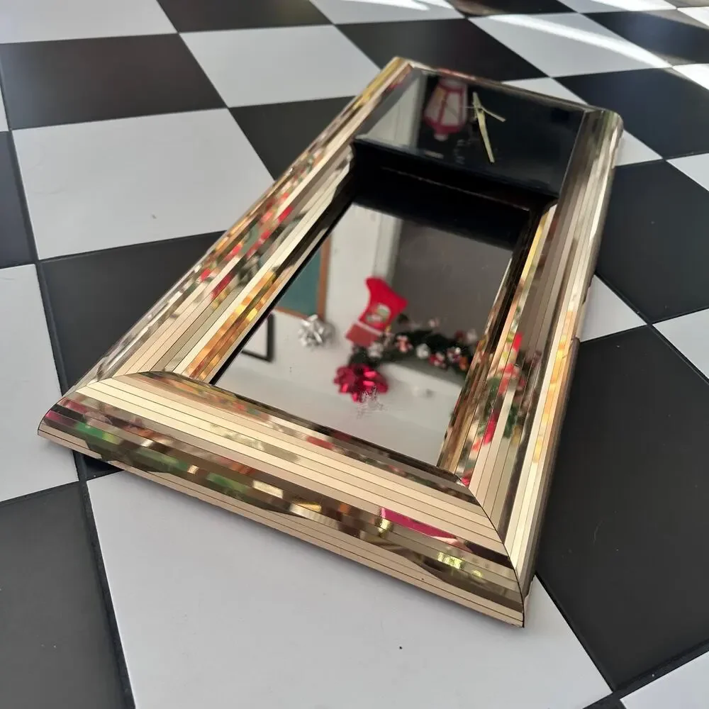 Gold Disco Hollywood Regency ACCESSORY ART STUDIOS Wall Mirrored Clock Deco 80s - Picture 4 of 8